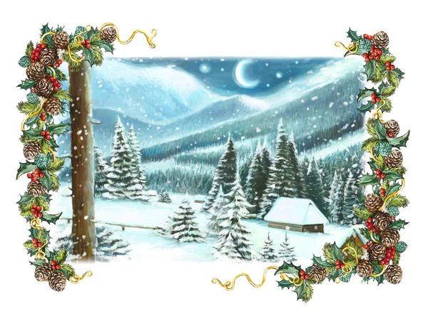 Christmas winter happy scene — Stock Photo, Image