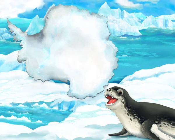 Cartoni animati leopardo marino — Foto Stock
