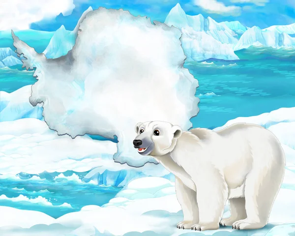 Scena del cartone animato - animale artico — Foto Stock