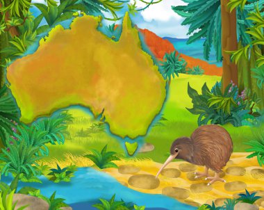 karikatür kiwi kuşu