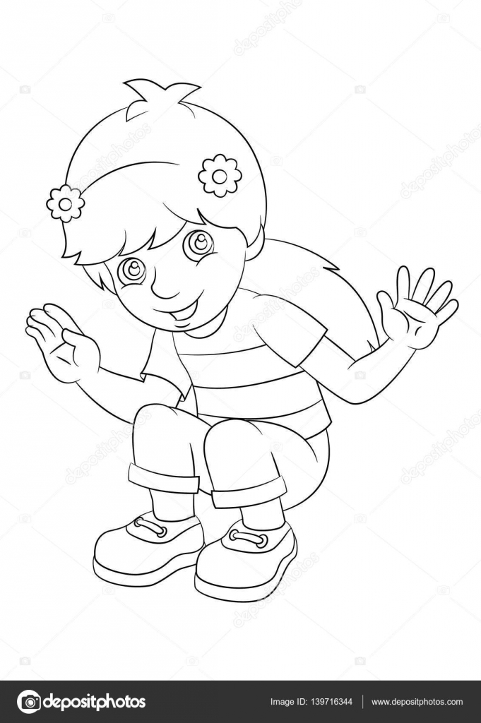 Niña sentada caricatura Imágenes Vectoriales, Gráfico Vectorial de Niña  sentada caricatura | Depositphotos