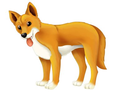 çocuklar için Karikatür hayvan dingo köpek illüstrasyon