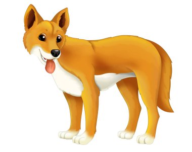 cartoon animal dingo dog illustration for children clipart