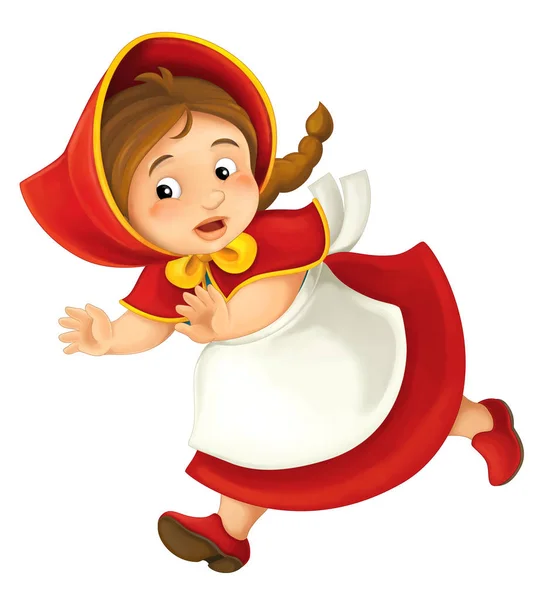 Cartoon little girl running — Stock Photo, Image