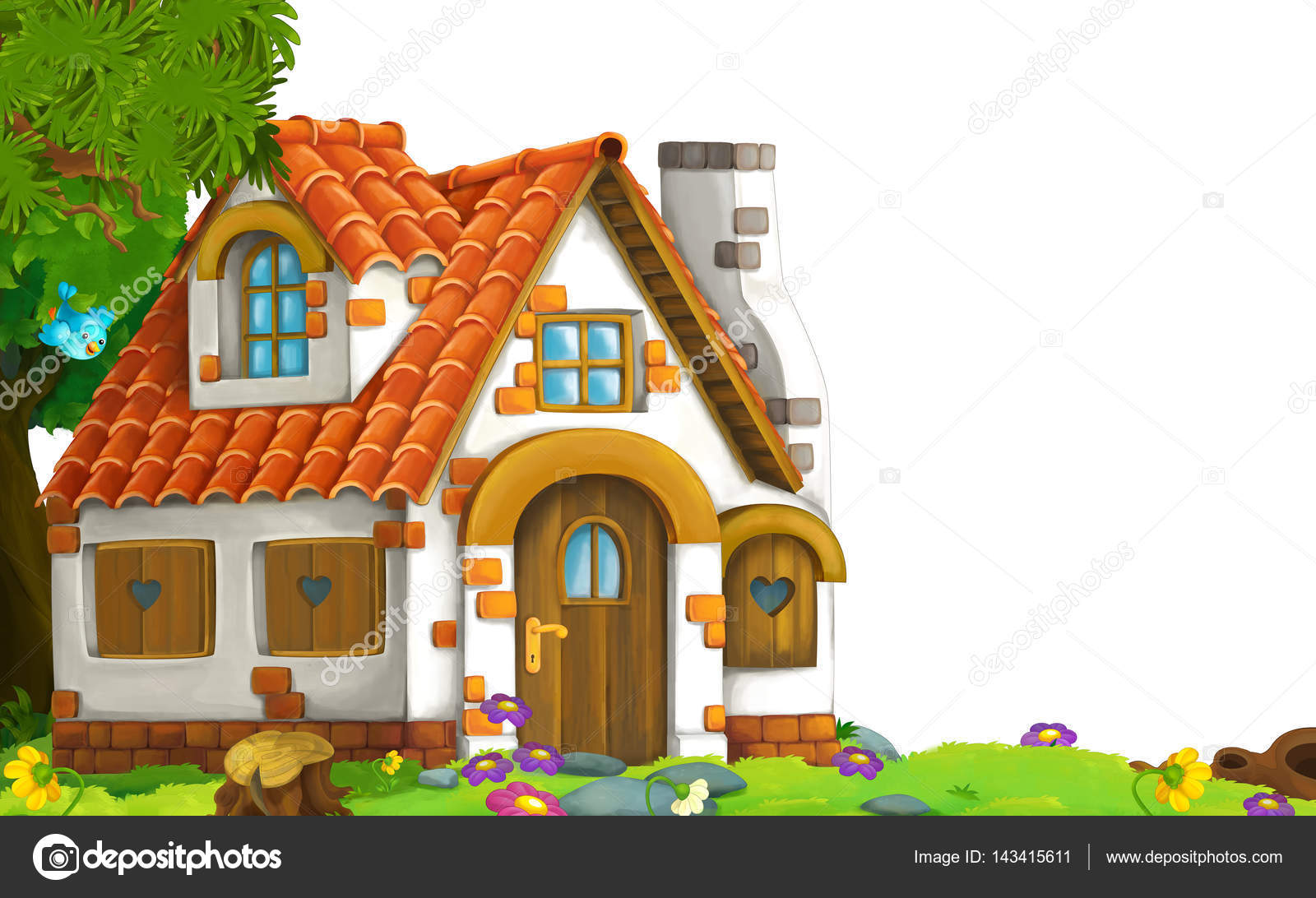Cartoon scene with fairy tale farm house Stock Photo by ©agaes8080 143415611 Cartoon scene with fairy tale farm house Stock Photo by ©agaes8080 143415611