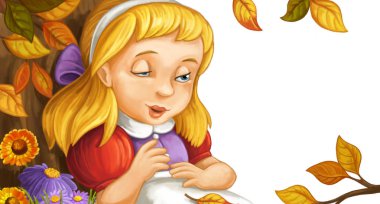 çizgi film sahnesi ormanda