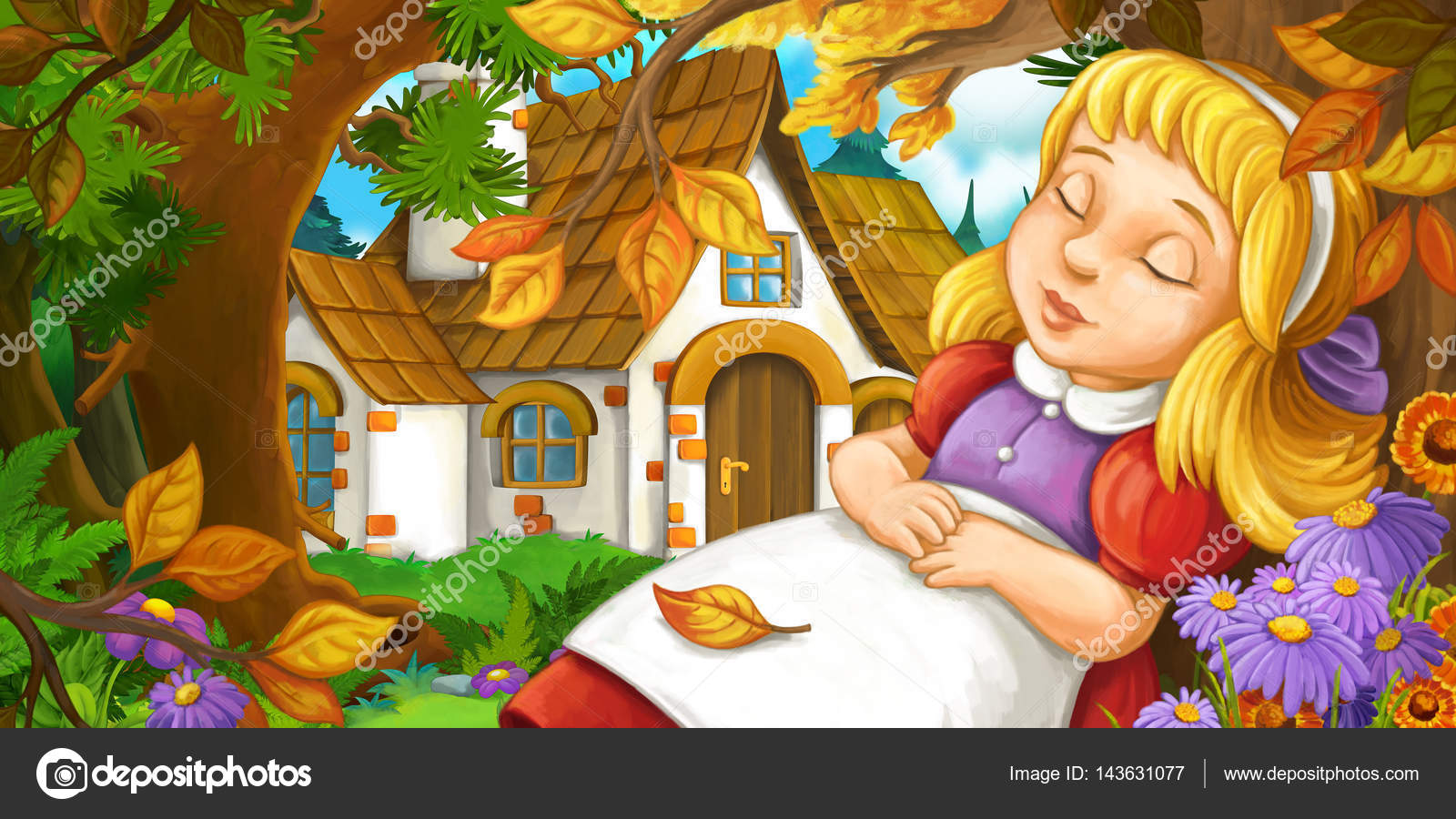 Cartoon scene with young girl sleeping — Stock Photo ...
Girl Sleeping Cartoon