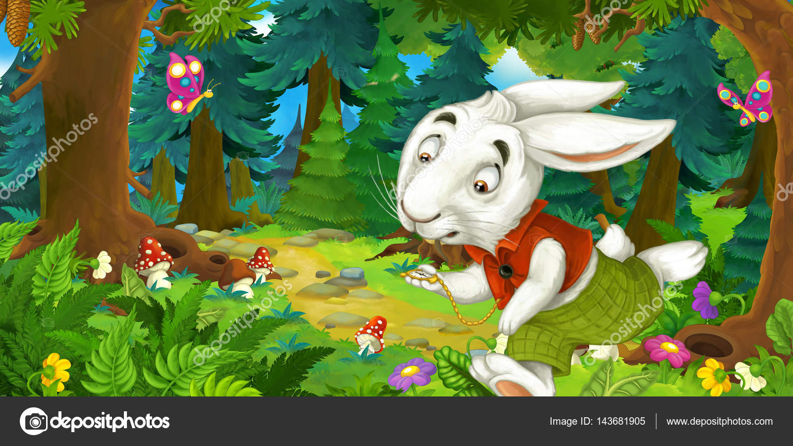 Cartoon scene with running rabbit Stock Photo by ©agaes8080 143681905 Cartoon scene with running rabbit Stock Photo by ©agaes8080 143681905