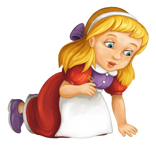 Cartoon cute little girl — Stock Photo, Image