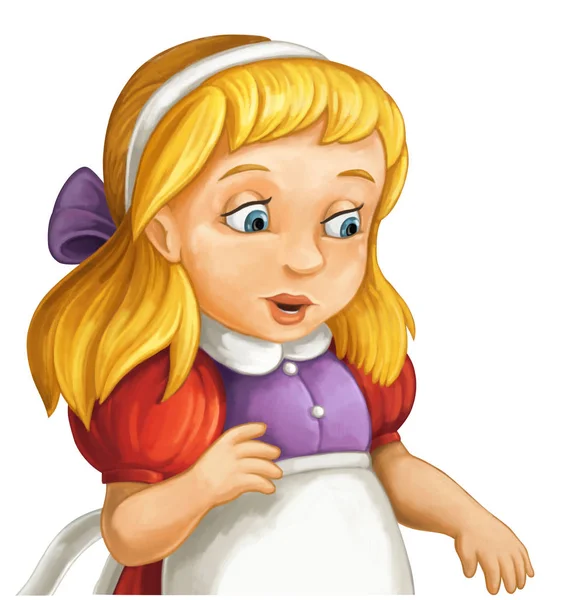 Cartoon cute little girl — Stock Photo, Image