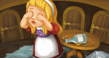 çizgi film sahne çok büyük kız ağlıyor