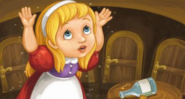 çok büyük bir kız ile çizgi film sahne 