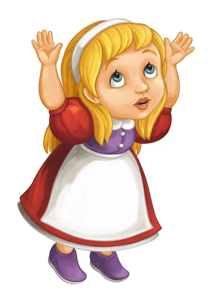 Cartoon cute little girl — Stock Photo, Image