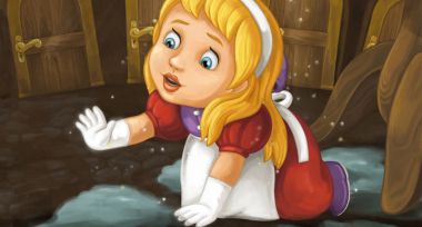 ıslak giysileri kızı ile çizgi film sahne