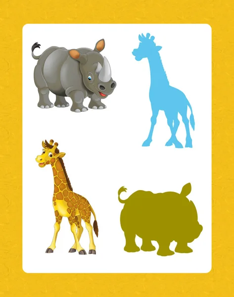 cartoon set of happy and funny wild african animals