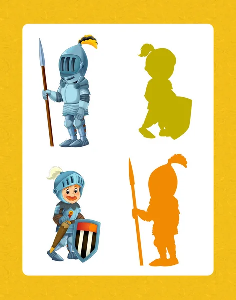 Cartoon set van middeleeuwse ridders — Stockfoto