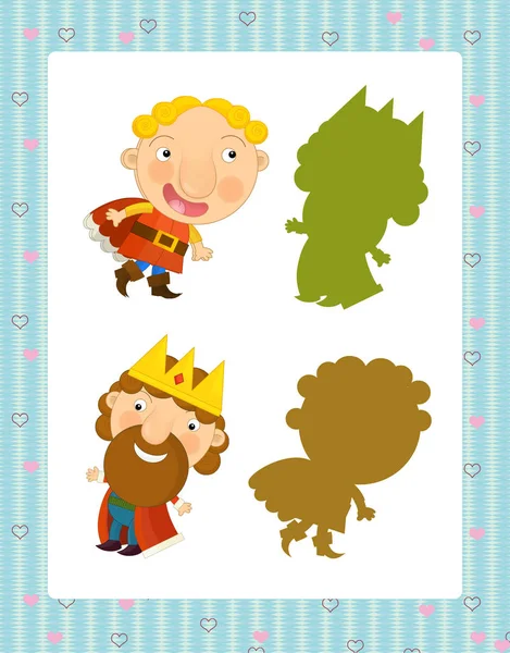 Cartoon set of medieval characters king and prince — Stock Photo, Image