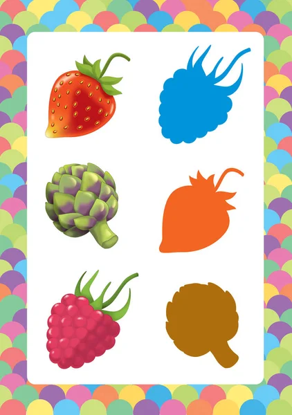Kreskówka zestaw owoców — Zdjęcie stockowe