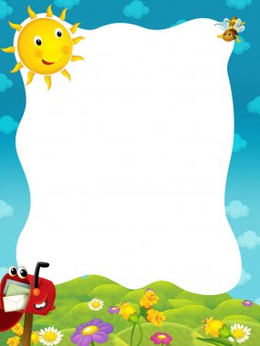 çizgi film çerçevesi mutlu posta kutusu