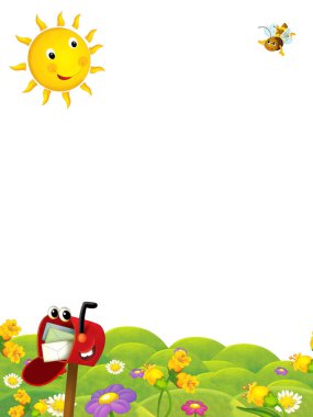 çizgi film çerçevesi mutlu posta kutusu