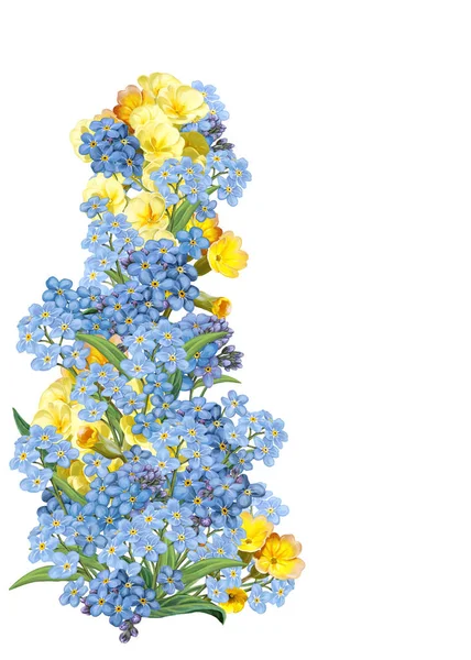 Kleurrijke bloemen grens — Stockfoto