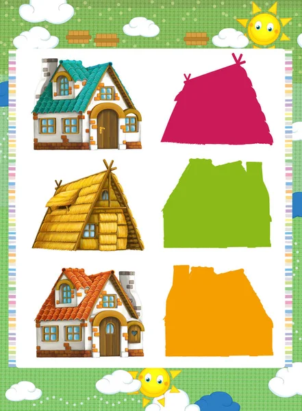 cartoon houses set