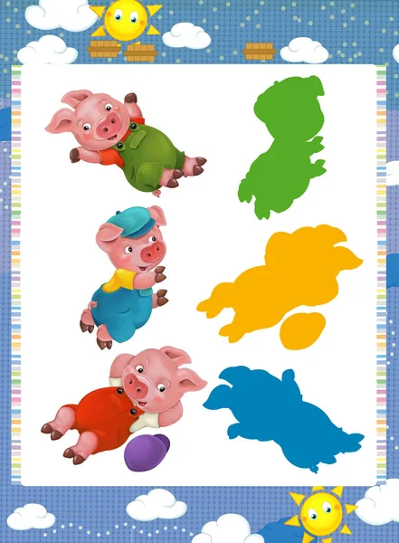 Schattig varkens collectie — Stockfoto