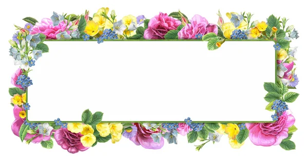 Colorful flowers frame — Stock Photo, Image