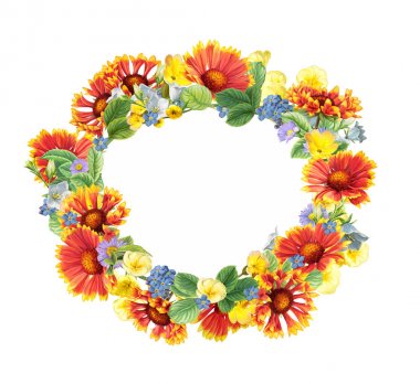 portakal çiçekleri yuvarlak çerçeve