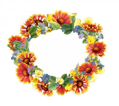 portakal çiçekleri yuvarlak çerçeve