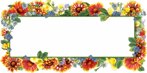 Помаранчеві квіти квадратна рамка — стокове фото