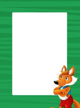 mutlu karikatür fox ile çerçeve