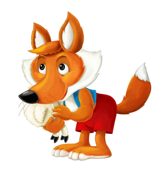 Glad cartoon fox — Stockfoto
