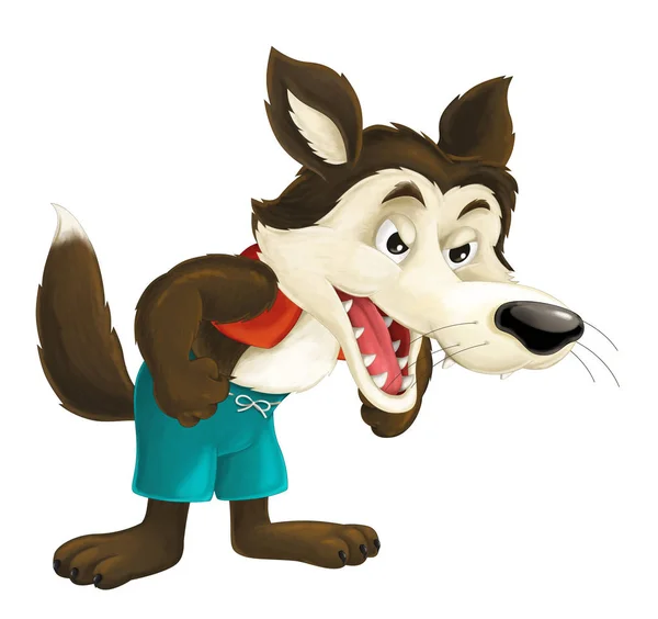 Cute cartoon wolf — Stock Photo, Image