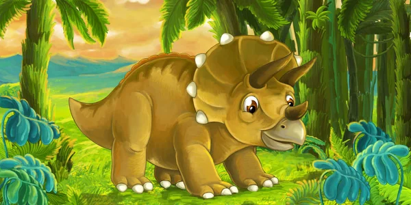 Söt baby triceratops cartoon — Stockfoto