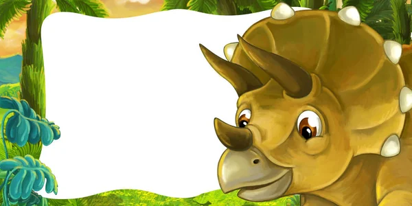 Aranyos baba triceratops rajzfilm — Stock Fotó