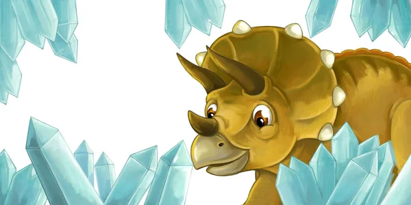 Söt baby triceratops cartoon — Stockfoto