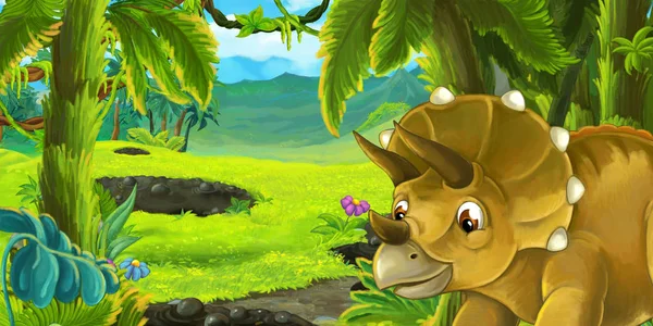 Söt baby triceratops cartoon — Stockfoto