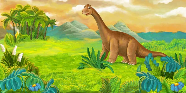 Schattig baby dinosaurus cartoon — Stockfoto