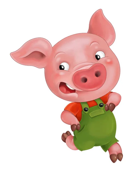 Cartoon pig running — Stock Photo, Image