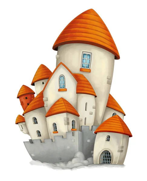 Cartoon slott på vit — Stockfoto