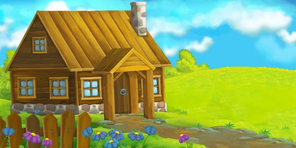 Old cartoon wooden house — Stock Photo, Image