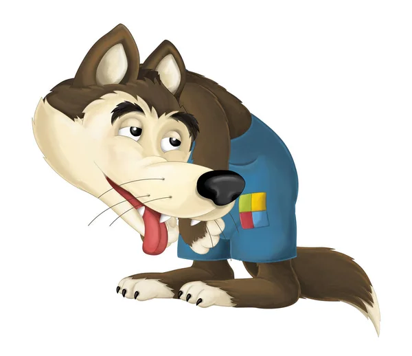 Cartoon funny wolf — Stock Photo, Image