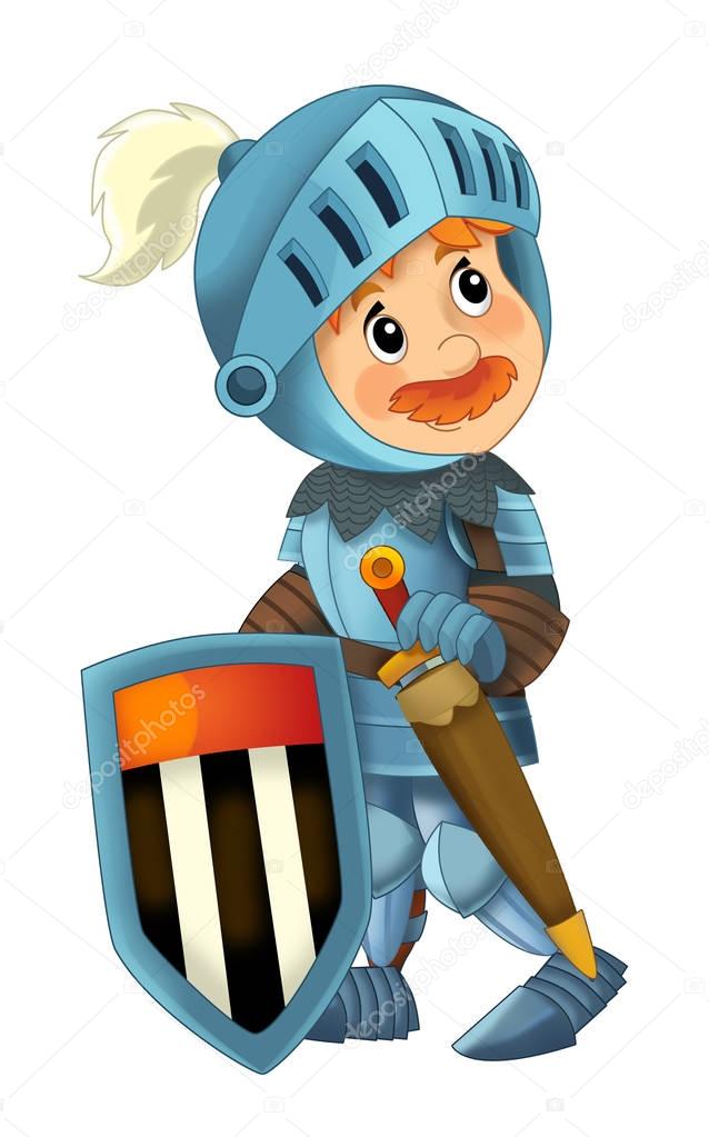 cartoon happy and funny knight