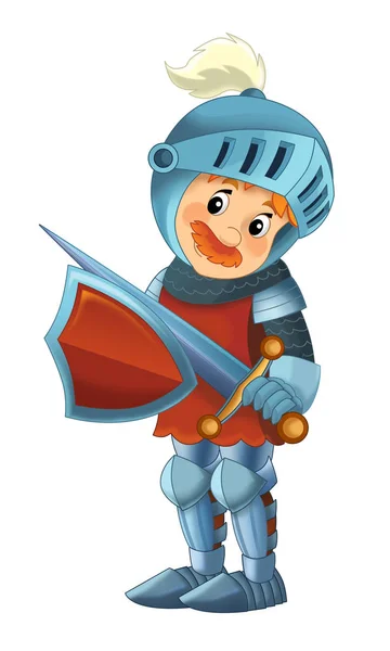 Cartoon happy and funny knight — Stock Photo, Image