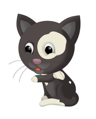 karikatür mutlu kedi 
