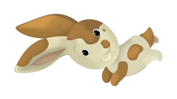 Cartoon šťastný králík běhání a skákání — Stock fotografie