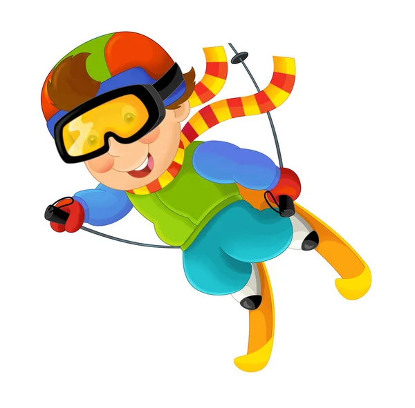 Boy on the ski having fun — Stock Photo, Image