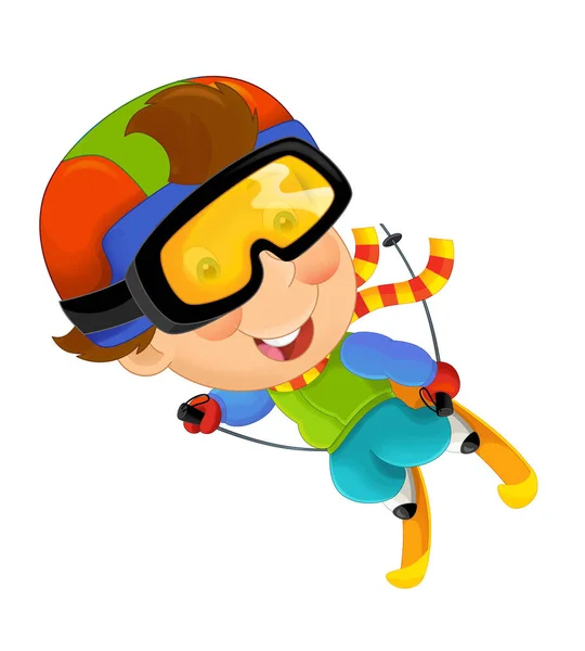 Boy on the ski having fun — Stock Photo, Image