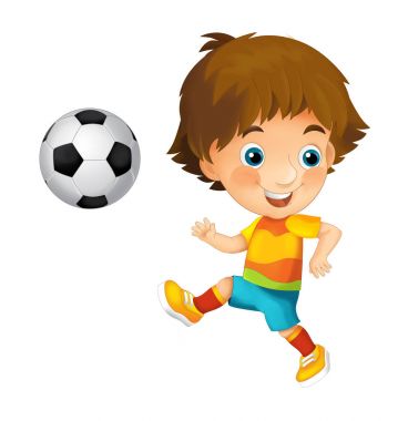 çizgi film çocuk futbol oynama 